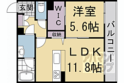 グランコート北浦 1LDKの間取図画像