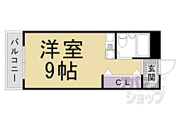 グラシューズなかにし ワンルームの間取図画像