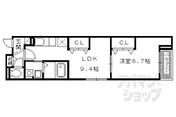 グランディオーズ桂 1LDKの間取図画像