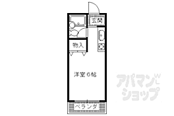 ハウスウエスト 1Kの間取図画像