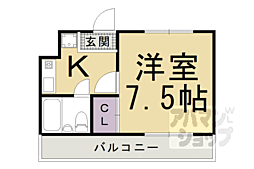 アムール・エステート篠 1Kの間取図画像
