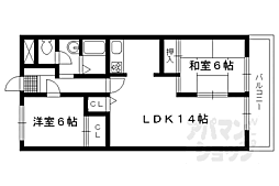 レジデンス桂川 2LDKの間取図画像