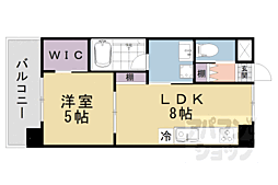 カーサフィオーレ桂 1LDKの間取図画像
