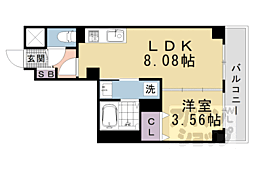 リバーサイド桂弐番館 1LDKの間取図画像