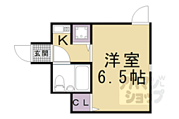 スタジオーネ桂 1Kの間取図画像