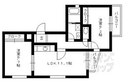 グレースコート山崎 2LDKの間取図画像
