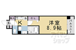 サンライズ石田 1Kの間取図画像