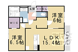 セジュールオッツGT長岡京 2LDKの間取図画像