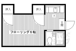第一中原グリーンハイツ 1Kの間取図画像
