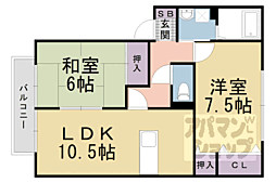 ウィンディアコリーヌE棟 2LDKの間取図画像