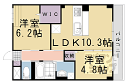 エルヴィータ大山崎 2LDKの間取図画像