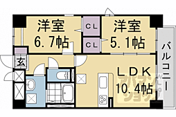 シエラコート 2LDKの間取図画像