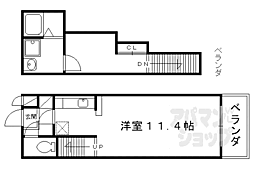 パラディース竹宇 1Kの間取図画像