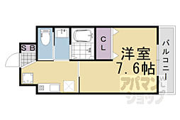 ラ・ティーダ上桂 1Kの間取図画像