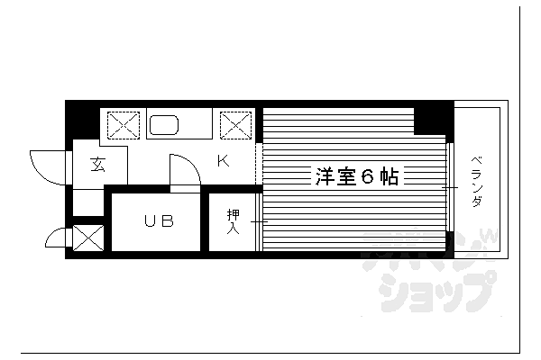 タウンコーポくつかけ 301｜京都府京都市西京区大枝沓掛町(賃貸マンション1K・3階・18.63㎡)の写真 その2