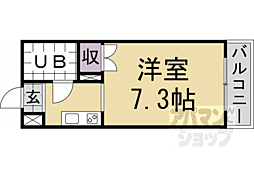 ヴィルベール桂 1Kの間取図画像