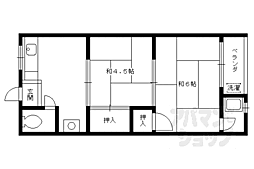 第2永井荘 2階2Kの間取り