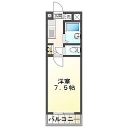 上杉マンション 1Kの間取図画像