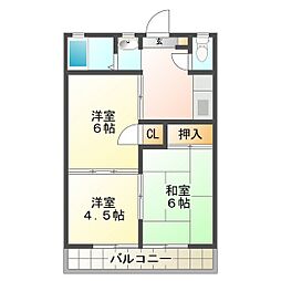 コーポエンゼル 3Kの間取図画像