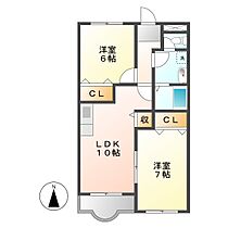 ロビンス 205 ｜ 三重県津市白塚町（賃貸アパート2LDK・2階・52.28㎡） その2