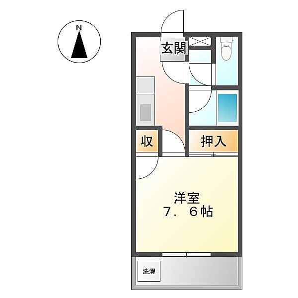 江戸橋パレス 401｜三重県津市上浜町4丁目(賃貸マンション1K・4階・25.56㎡)の写真 その2