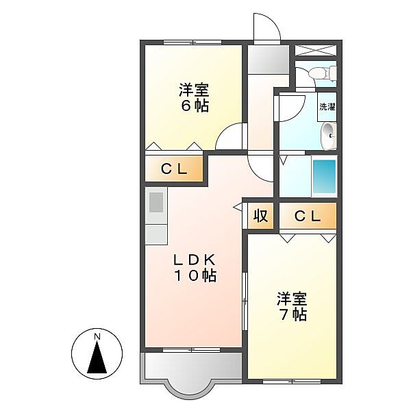 ロビンス 103｜三重県津市白塚町(賃貸アパート2LDK・1階・52.28㎡)の写真 その2