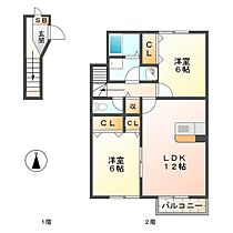 ダンブランセ B201 ｜ 三重県津市藤方（賃貸アパート2LDK・2階・60.45㎡） その2