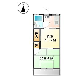 ヴィラ瓢亭・(有)瓢亭 2Kの間取図画像