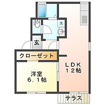 サンライズ21　A 101 ｜ 三重県津市白塚町（賃貸アパート1LDK・2階・46.55㎡） その2