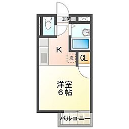 ナチュラルクリマ 1Kの間取図画像