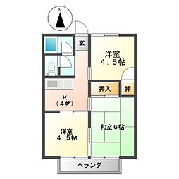 さつき荘 3DKの間取図画像