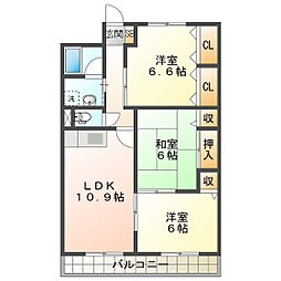 サンパレス 3LDKの間取図画像