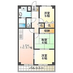 Espoir壱番館 3LDKの間取図画像
