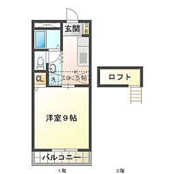 ロイヤルハートピア 1Kの間取図画像