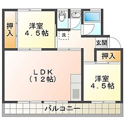 メゾンシエロ 2LDKの間取図画像