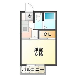 グリーコーポラス 1Kの間取図画像