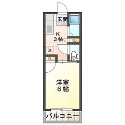 リベルテ21 1Kの間取図画像