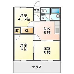 トラッドハウスA 3DKの間取図画像