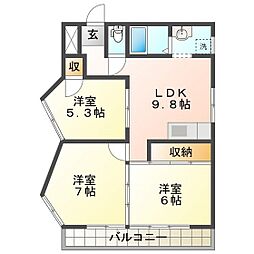 BEリバービル 2階/2D