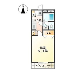 津アーバンライフ 1Kの間取図画像