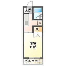 スカイ江戸橋 1Kの間取図画像