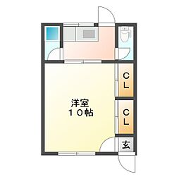 CLASSYCOURT津新町 1Kの間取図画像