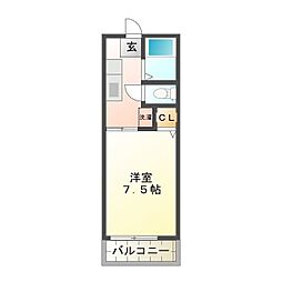 マリーンハイツ 1Kの間取図画像