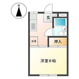 ムーンフレンド 1DKの間取図画像