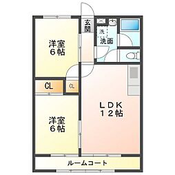 サークルバレー津 2LDKの間取図画像