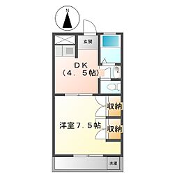 町屋ライフB 1DKの間取図画像