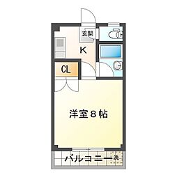 ハイツ坂野 1Kの間取図画像
