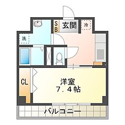 プライム北丸之内 1Kの間取図画像