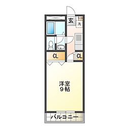 津アーバンライフ 1Kの間取図画像
