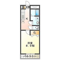 VIGOREkurima 1Kの間取図画像